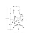 Monarch Specialties 7324 Multi-Position Office Chair - White/Grey Fabric-Assembly required: Illustrated instructions and all hardware are provided for convenience (additional tools may be needed)