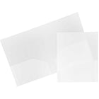 JAM Paper Plastic Heavy Duty Two Pocket Folders, Clear, 12 Pack (3383Hcldg)-Clear