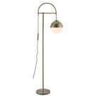 Zuo Virginia Floor Lamp, White & Brushed Brass-Floor Lamps