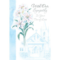 Rosedale 5-1/2" x 8" Our Sympathy Greeting Cards And Envelopes, 12 Pack (17556)-Printed on premium uncoated card stock