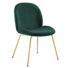 Plata Import Velvet Dining Chair with Gold Legs - Green-Dining chair