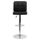 Flash Furniture Contemporary Black Quilted Vinyl Adjustable Height Barstool with Chrome Base-Contemporary Style Stool