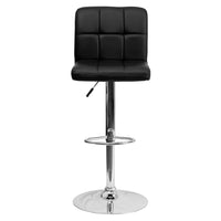 Flash Furniture Contemporary Black Quilted Vinyl Adjustable Height Barstool with Chrome Base-Contemporary Style Stool