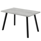 Monarch Specialties 1136 Dining Table - 36"X 60"/Grey/Black Metal-Grey MDF