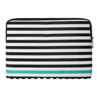 Vangoddy Luxe Series 17" Laptop Sleeve - Striped - Blue-Durable and slim for easy mobility, along with heavy duty polished gold zipper closure