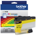Brother Genuine LC406Y Standard Yield Yellow Inkvestment Cartridge-Yellow