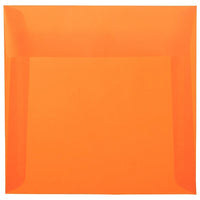 Jam Enveloppes carrées en papier avec fermeture gommée, 6 1/2 x 6 1/2 po, translucide, orange. Paquet de 100-Orange