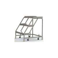 Tri-Arc Manufacturing – Échelle roulante en aluminium, larg. de marche de 24 po, marche de type strié, 3 marches (WLAR003244)-Nombre de marches : 3