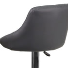 Flash Furniture Contemporary Vinyl Bucket Seat Adjustable Height Barstools with Chrome Base - Grey - 2 Pack-Height Adjustable Seat with Gas Lift