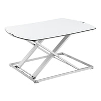 Uplite 32"W Height Adjustable Desktop Sit Stand Standing Desk, White (UPWS40A)-Switching from a sitting to standing position in one easy motion. It's easy to use the spring mechanism to raise and lower the desk in a fluid motion