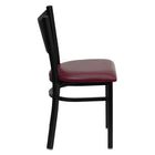 Flash Furniture HERCULES Series Black Coffee Back Metal Restaurant Chair - Burgundy Vinyl Seat - 2 Pack-Burgundy Vinyl Upholstered Seat
