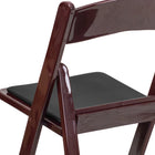 Flash Furniture HERCULES Series Red Mahogany Resin Folding Chairs with Black Vinyl Padded Seat - 4 Pack-UV Stabilized Polypropylene Resin