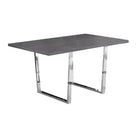 Monarch Specialties 1120 Dining Table - 36"X 60"/Grey/Chrome Metal-GREY, CHROME METAL