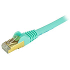 StarTech Cat6a Ethernet Patch Cable, Shielded, 6 ft, Aqua (C6ASPAT6AQ)-RJ45 connector-clip protectors eliminate cable snags and breaks during installation