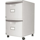 Storex Locking File Double Drawer, White-Space saving mobile file drawer made with durable plastic construction
