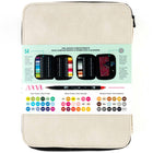 Tombow 54 Zipp Marker Case - Oyster-Marker Case:Oyster
Markers: Chartreuse, Dark Olive, Willow Green, Dark Jade, Mint, Green, True Blue, Process Blue, Turquoise, Reflex Blue, Navy Blue, Mist Purple, Ultramarine, Lilac, Perwinkle, Violet, Imperial Purple, Purple, Peach, Yellow Gold, Process Yellow, Pale Yellow, Pink, Rhodamine Red, Hot Pink, Rubine Red, Carnation, Dusty Rose, Pale Pink, Light Apricot, Wine Red, Port Red, Warm Red, Orange, Light Ochre, Chrome Orange, Pale Cherry, Cappucino, Burnt Sienna, Sadd