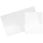 JAM Paper Plastic Heavy Duty 3 Hole Punched 2 Pocket School Folders, Clear, 108 Pack (383HHPCLA)-Material: poly plastic