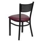 Flash Furniture HERCULES Series Black Grid Back Metal Restaurant Chair - Burgundy Vinyl Seat - 2 Pack-2.5" Thick Foam Padded Seat