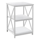 Monarch Specialties - 3599 Table D'Appoint - 26 po H/Blanc/Metal Blanc-Table d'appoint à 3 niveaux avec un dessus de table carré et 2 tablettes de rangement au fini blanche