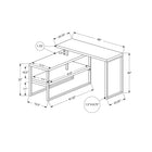 Monarch Specialties 7585 60" Computer Desk - White/Silver Metal L/R Corner-Product dimensions: 60 inches L x 47.25 inches W x 30 inches H