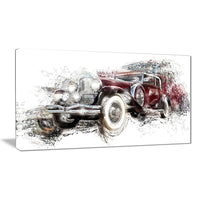 Designart American Hot Rod Car Canvas Art Print, (PT2655-32-16)-Print