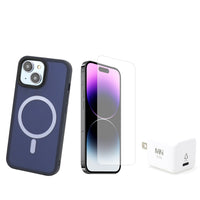 TUFF8 Glide Guard with Screen Protector and Wall Charger For iPhone 15 Plus - Midnight Blue-Shockproof Layer: The air tight shockproof layer adds extra protection from accidental drops. Tested to MIL-STD to 6FT