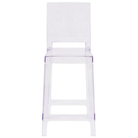 Flash Furniture Ghost Counter Stool with Square Back - Transparent Crystal-Contemporary Counter Stool