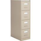 Staples Vertical Letter File Cabinet, 4 Drawer, Sand-High drawer sides eliminate the need for hanging file bars