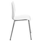 Flash Furniture HERCULES Series Stack Chairs with Lumbar Support & Silver Frame - White  - 5 Pack-770 lb. Weight Capacity