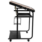 Flash Furniture Adjustable Drawing & Drafting Table with Black Frame & Dual Wheel Casters-Top Surface: 30"W x 23.75"D