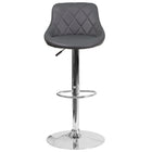 Flash Furniture Contemporary Vinyl Bucket Seat Adjustable Height Barstools with Chrome Base - Grey - 2 Pack-Set of 2 Contemporary Style Stools