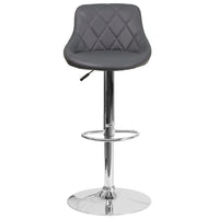 Flash Furniture Contemporary Vinyl Bucket Seat Adjustable Height Barstools with Chrome Base - Grey - 2 Pack-Set of 2 Contemporary Style Stools