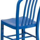 Flash Furniture Commercial Grade Blue Metal Indoor-Outdoor Chairs - 2 Pack-Blue Powder Coated Frame Finish