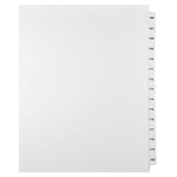 Mark Maker Legal Exhibit Index Tab Set of White Single Tabs, 1/15th Cut, Letter Size, No Holes, Number 166 - 180-White Single Tabs, 1/15th Cut