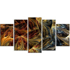 Designart Abstract Molten Gold, 4 Piece Large Canvas Print, (PT3022-373)-Print
