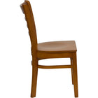 Flash Furniture HERCULES Series Ladder Back Cherry Wood Restaurant Chair - 2 Pack-.625" Thick Beechwood Seat