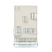 Azar - Kit d'organisation de mur de panneaux perfacturés en 12 pièces avec un panneau et un assortiment accessoire - blanc-Vendu en multiples de: 1