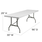 Flash Furniture – Table pliante de 30 x 96 po en plastique blanc avec pattes grises fini poudré (DADYCZ244GW)-5