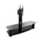 TygerClaw TV Stand for 30" - 50" TV, 29.5" x 68.9" x 35.4", Black-Double Layers TV Stand with 2 black glasses