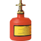 Justrite Dispenser Bottles, 3 1/8" x 5 1/2" Dia-Brass dispenser valves are leak-proof and self-closing