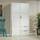 Sauder 420495 Miscellaneous Storage Wardrobe Storage Cabinet, White-Enginereed Wood White Finish
