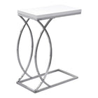 Monarch Specialties 3184 Accent Table - Glossy White With Chrome Metal-Spacious thick rectangular top in an elegant glossy white finish