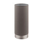 Eglo Pasteri Touch Sensor Table Lamp, 10", Matte Nickel Finish with Taupe Fabric Shade-Table Lamp