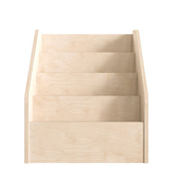 Flash Furniture Bright Beginnings Commercial Grade Modular Wooden Classroom 4 Tier Book Display Shelf - Natural-4 Tier Wooden Classroom Book Display Shelf Unit