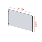 Mark Maker Rod Sneeze Guard - Acrylique transparent 1/4" - panneau de 35,5" Lx23,5"H- ensemble de tiges de 24"H - pas de passage-Fabriqué à partir d'acrylique transparent de 1/4".