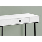 Monarch Specialties 7385 42" Computer Desk - White/Black Metal-Glamourous in style with a compact size suitable in any space, finished on all sides