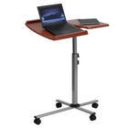 Flash Furniture Angle & Height Adjustable Mobile Laptop Computer Table with Cherry Top-Portable Design