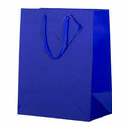 Jam Paper - Sacs-cadeaux brillants avec poignées en corde - Grand - 10 po x 5 po x 13 po - Bleu - paquet de 100-Nos sacs cadeaux disposent d'une poignée en corde souple et d'une étiquette cadeau vierge attachée, vous permettant d'adresser vos cadeaux ou faveurs.