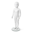 Can-Bramar RPK-2 Toddler Abstract Fibreglass Mannequin - Glass Base - Glossy White-Removable leg, arms and hands, and straight arms for easy dressing