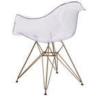 Chaise d’appoint transparente Allure avec cadre doré (FH-132-CPC1-GG)-Structure moulée en polypropylène